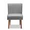 Baxton Studio Alvis MidCentury Modern Grey Velvet Upholstered and Walnut Brown Finished Wood Dining Chair 214-11959-ZORO - alternate 5
